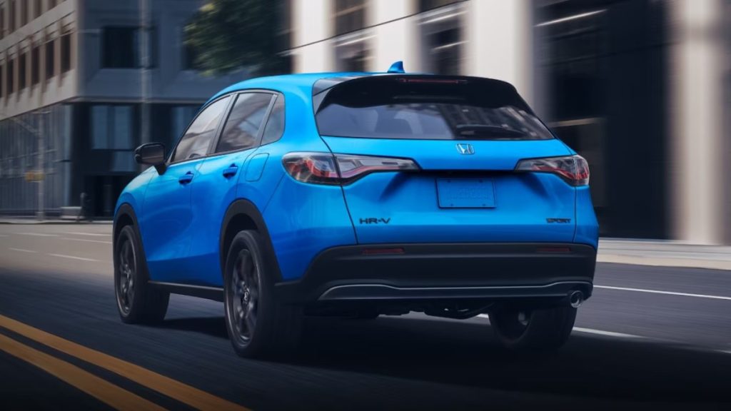 2026 Honda HR-V rear view driving on a city street