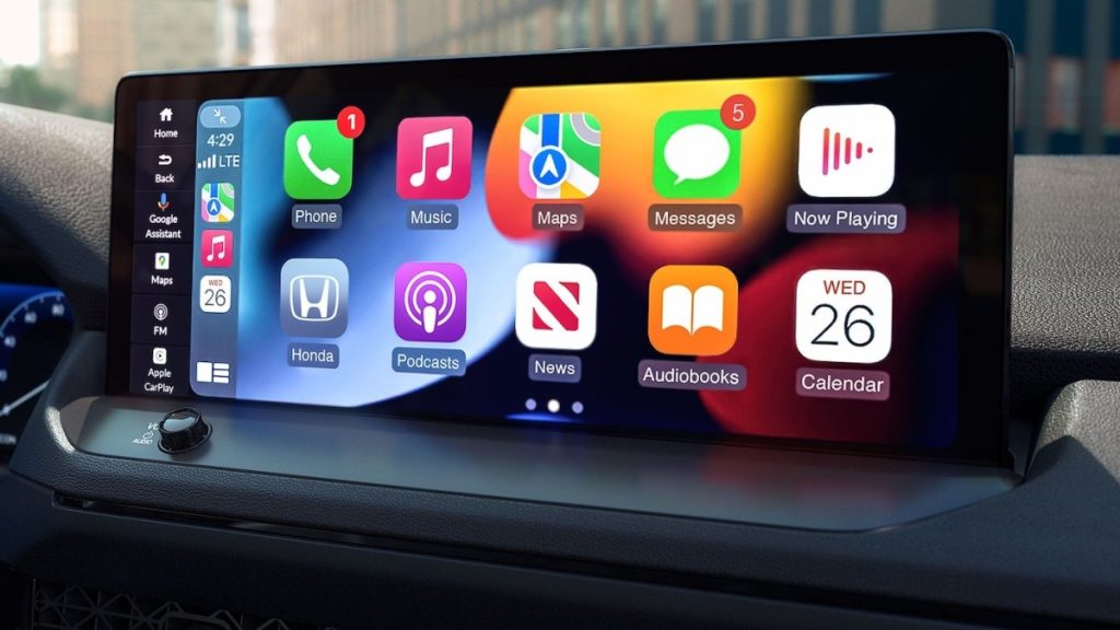 2025 Honda Accord interior tech showing Apple CarPlay