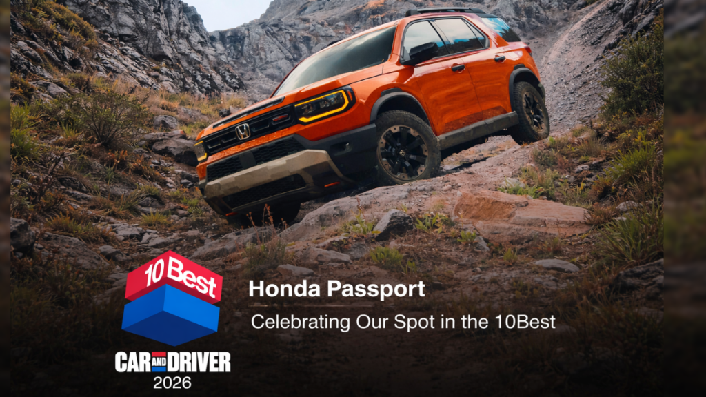 Honda Passport 2026 Car and Driver 10Best Award Winner