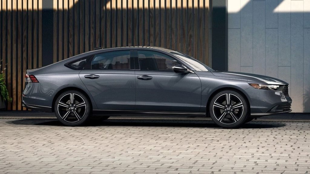 Side view of a parked grey 2026 Honda Accord.
