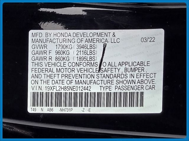 2022 Honda Civic Sport