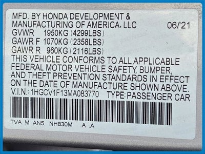 2021 Honda Accord LX