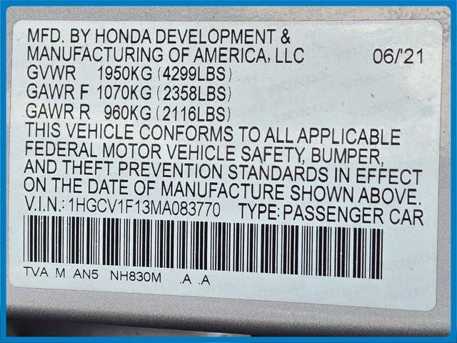 2021 Honda Accord LX