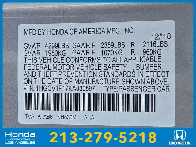 2019 Honda Accord LX