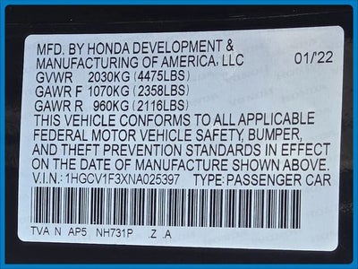 2022 Honda Accord Sport