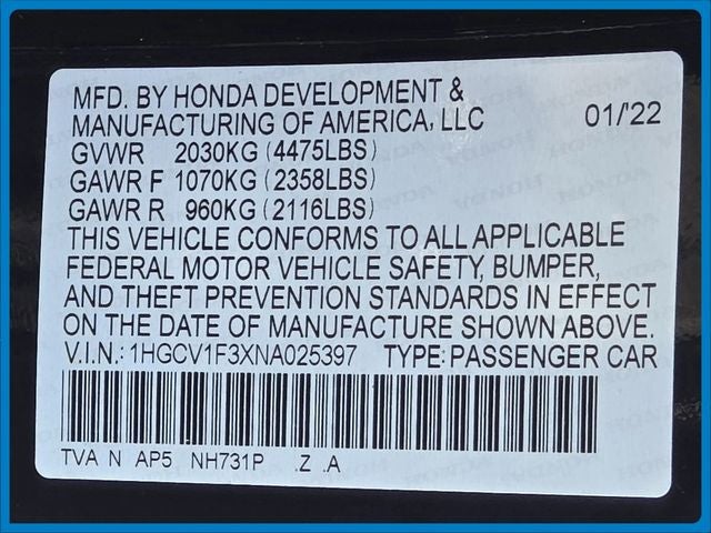 2022 Honda Accord Sport