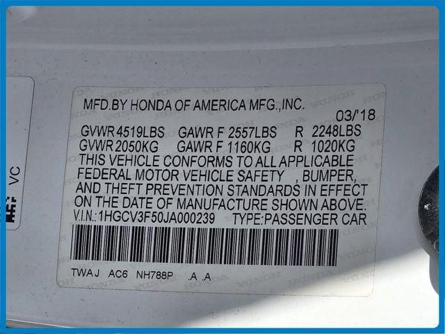 2018 Honda Accord Hybrid EX-L