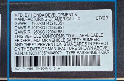 2023 Honda Accord EX