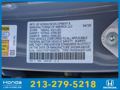 2026 Honda Accord SE