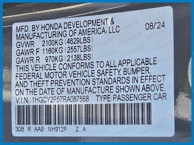2024 Honda Accord Hybrid Sport