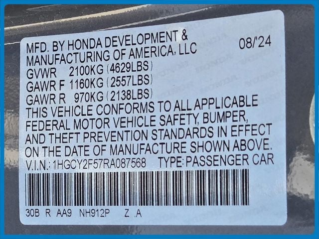 2024 Honda Accord Hybrid Sport