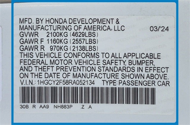 2024 Honda Accord Hybrid Sport