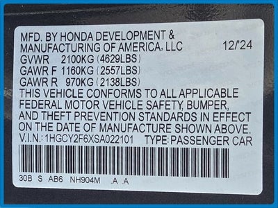 2025 Honda Accord Hybrid EX-L