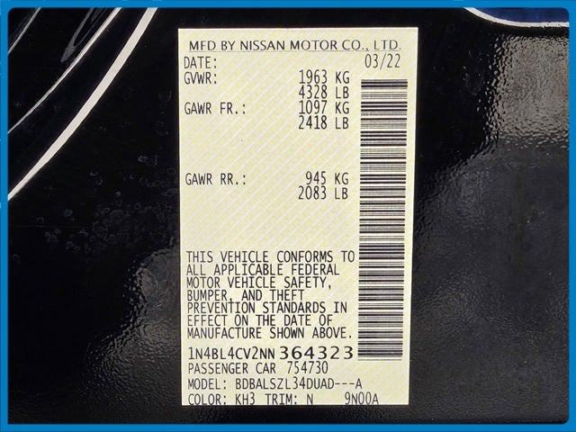 2022 Nissan Altima 2.5 SR