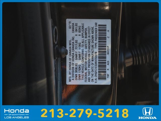 2019 Honda Civic Si