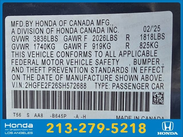 2025 Honda Civic LX