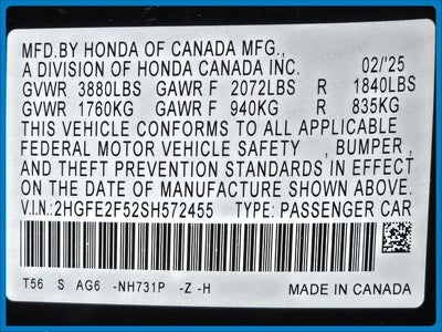 2025 Honda Civic Sport