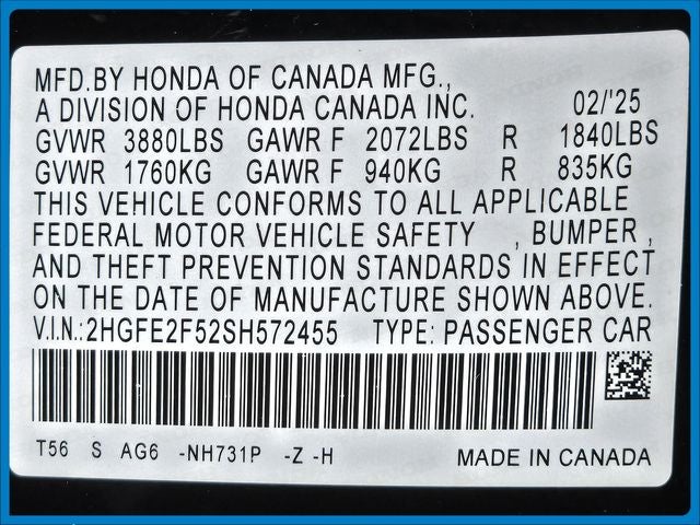 2025 Honda Civic Sport