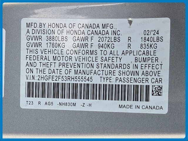 2024 Honda Civic Sport