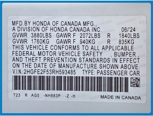 2024 Honda Civic Sport