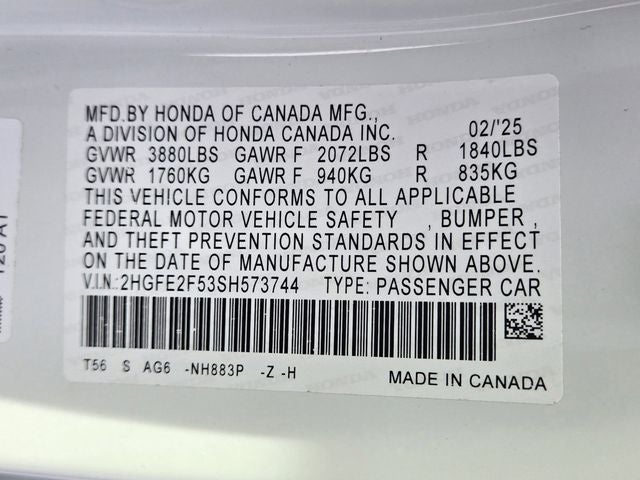 2025 Honda Civic Sport