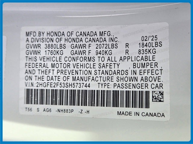 2025 Honda Civic Sport