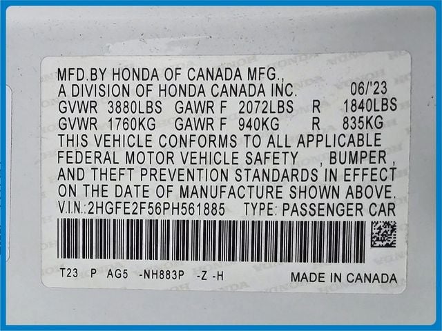 2023 Honda Civic Sport