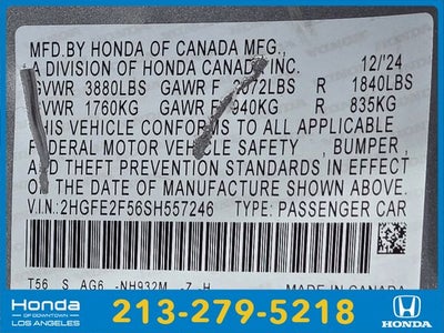 2025 Honda Civic Sport