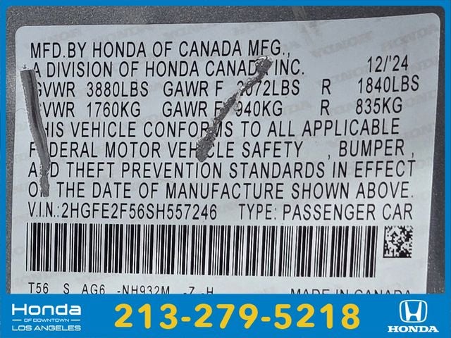 2025 Honda Civic Sport