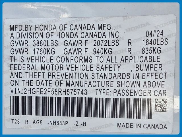 2024 Honda Civic Sport