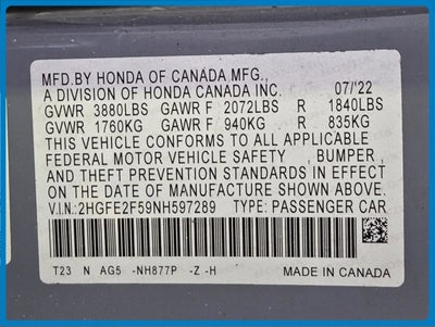 2022 Honda Civic Sport