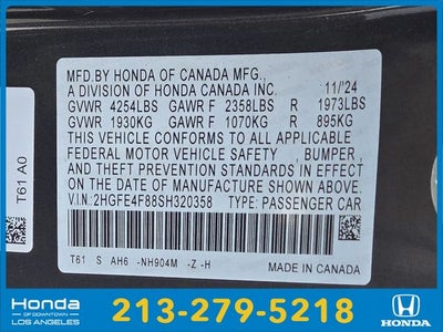 2025 Honda Civic Hybrid Sport