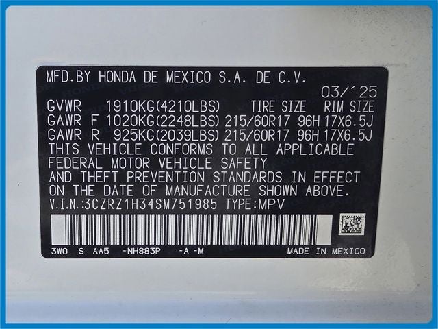2025 Honda HR-V LX