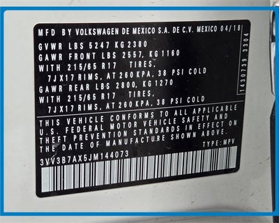 2018 Volkswagen Tiguan 2.0T SE