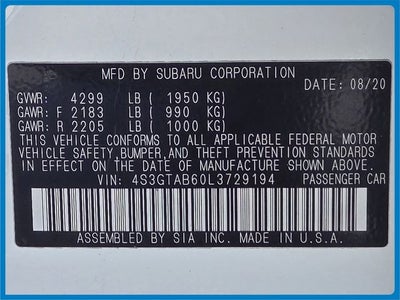 2020 Subaru Impreza 5-door CVT