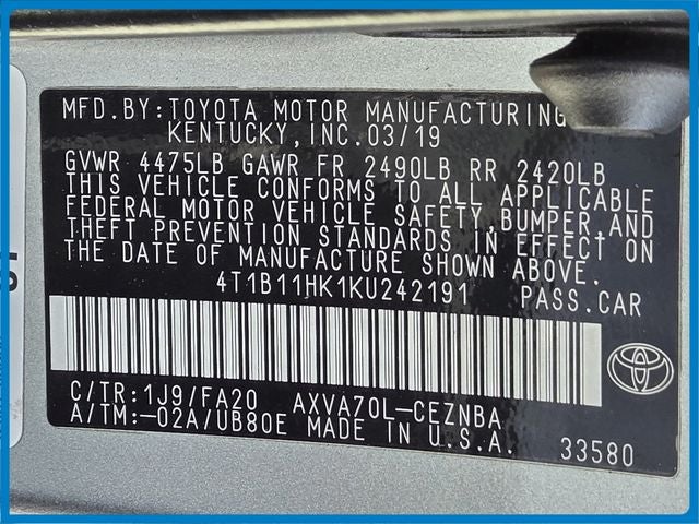 2018 Toyota Camry XSE V6