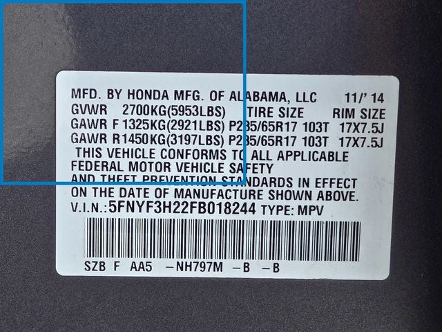 2015 Honda Pilot LX