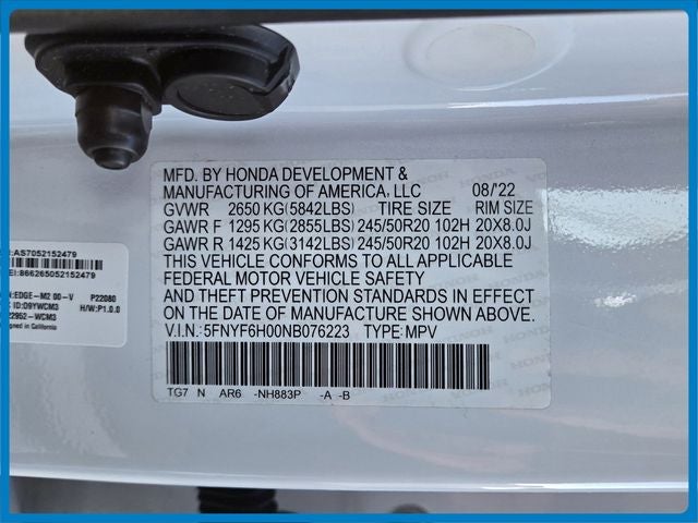 2022 Honda Pilot Elite