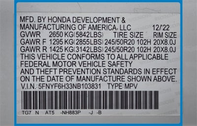 2022 Honda Pilot Sport