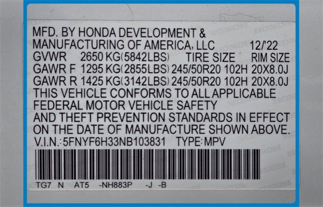 2022 Honda Pilot Sport