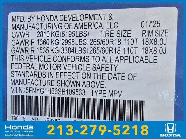 2025 Honda Pilot TrailSport