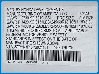 2023 Honda Ridgeline Sport