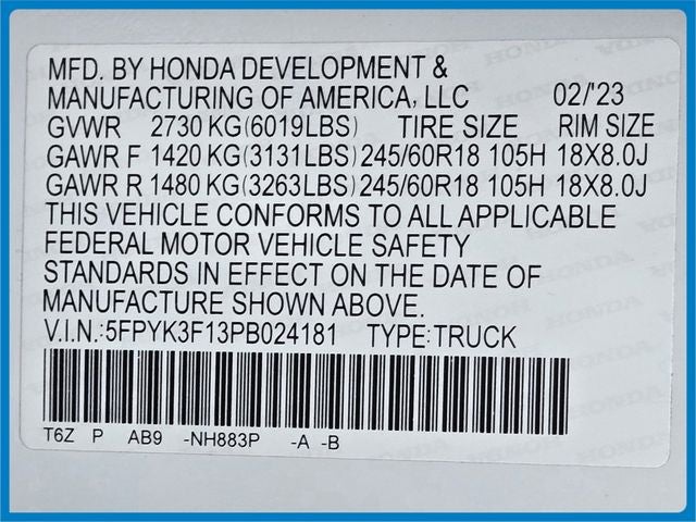 2023 Honda Ridgeline Sport