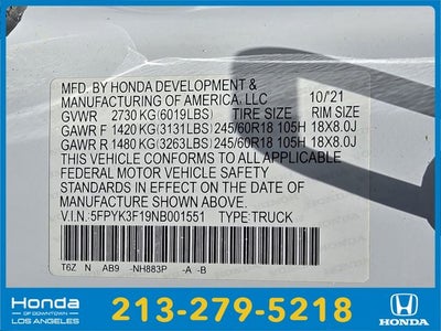 2022 Honda Ridgeline Sport