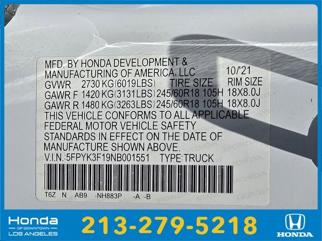 2022 Honda Ridgeline Sport