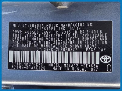 2020 Toyota Corolla SE