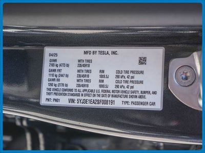 2025 Tesla Model 3 Long Range