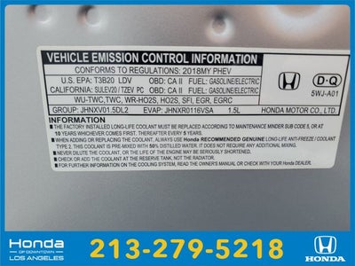 2018 Honda Clarity Plug-In Hybrid Base