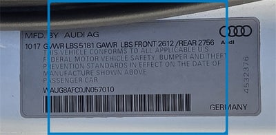 2018 Audi A6 2.0T Premium Plus quattro