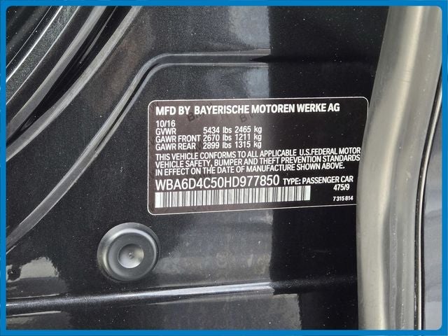 2017 BMW 6 Series 650i Gran Coupe